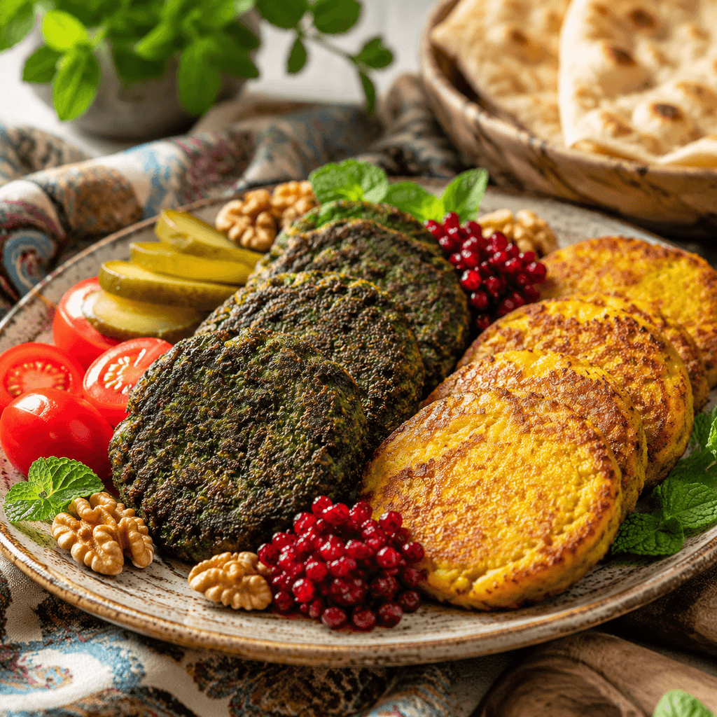 تصویر غذای کوکو سیبزمینی و سبزی