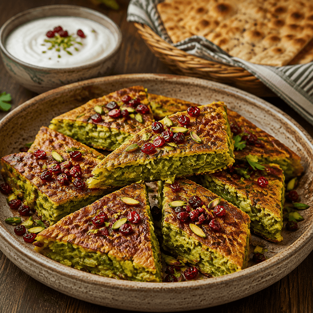 تصویر غذای کوکوی لوبیا سبز