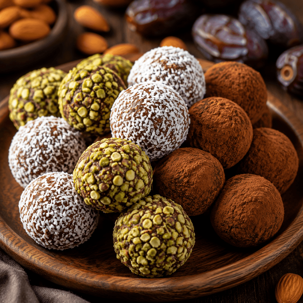 تصویر غذای توپک پروتئینی خرما