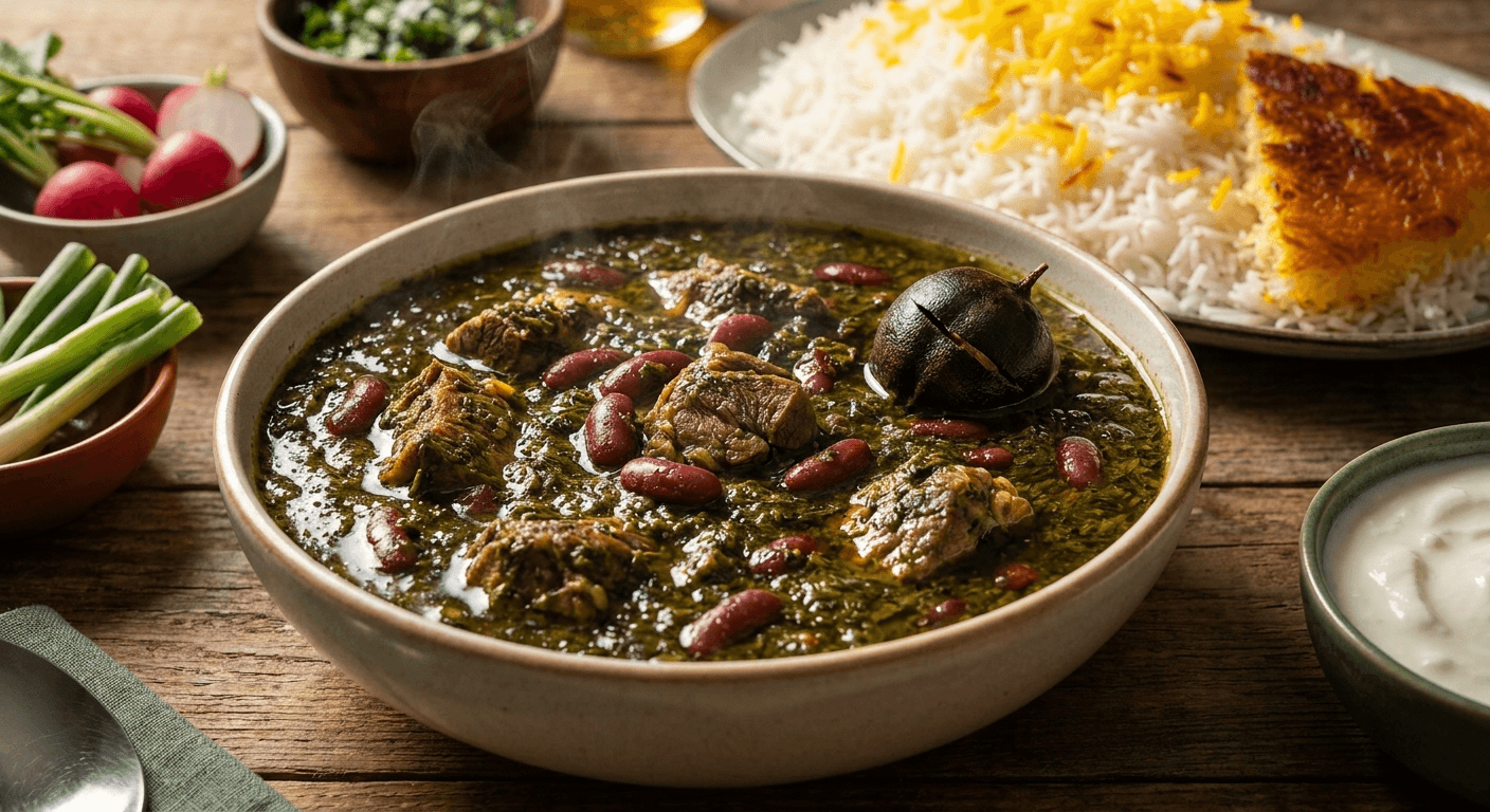 تصویر غذای قورمهسبزی مجلسی